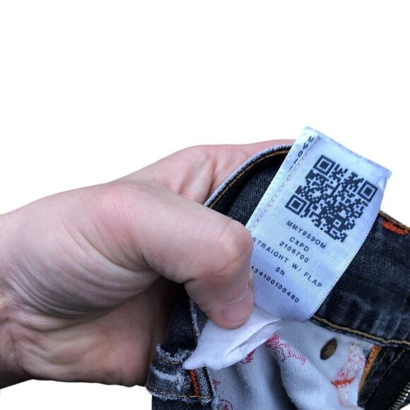 Vintage True Religion Jeans Size 33 STRAIGHT Gray - Picture 5 of 9